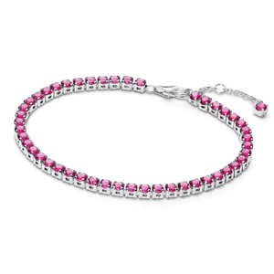 PANDORA tenisový Nadčasový růžový náramek 591469C04