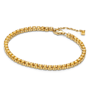 PANDORA pozlacený žlutý tenisový náramek 561469C03